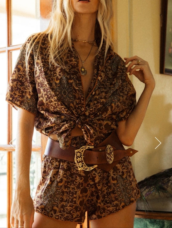 Chasing Unicorns Leather And Brass Flower Belt main image 5